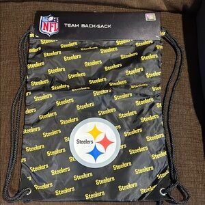 NFL Steelers Black and Yellow Drawstring Backpack